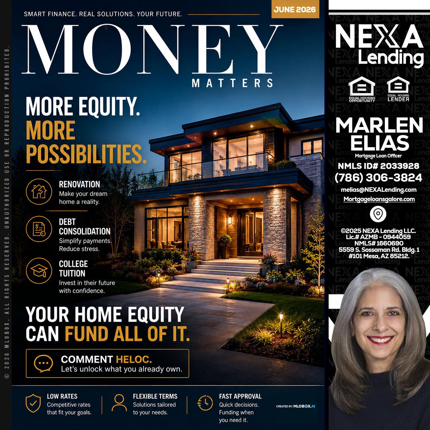 MONEY MATTERS - Marlen Elias -Mortgage Loan Officer