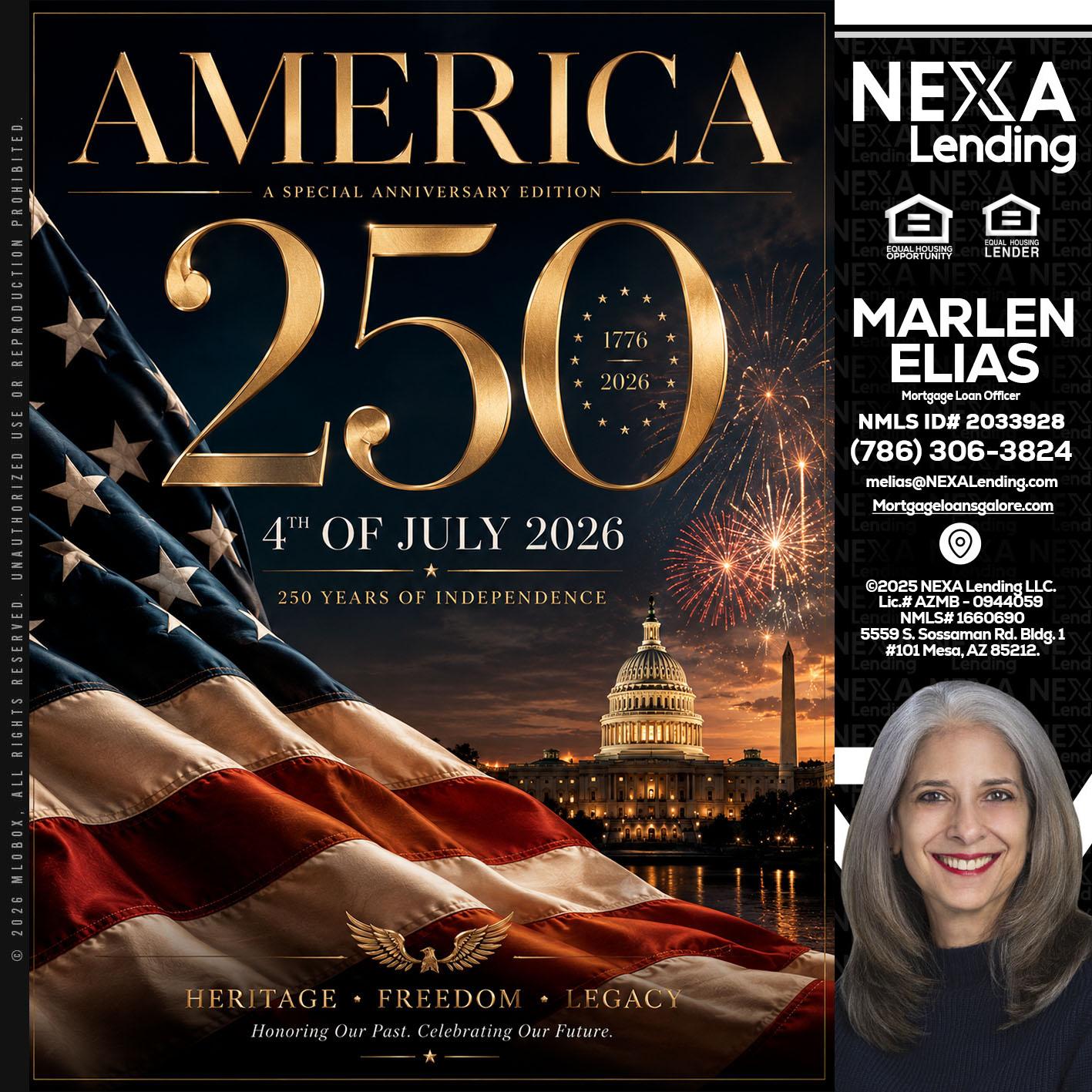 AMERICA 250 TH - Marlen Elias -Mortgage Loan Officer