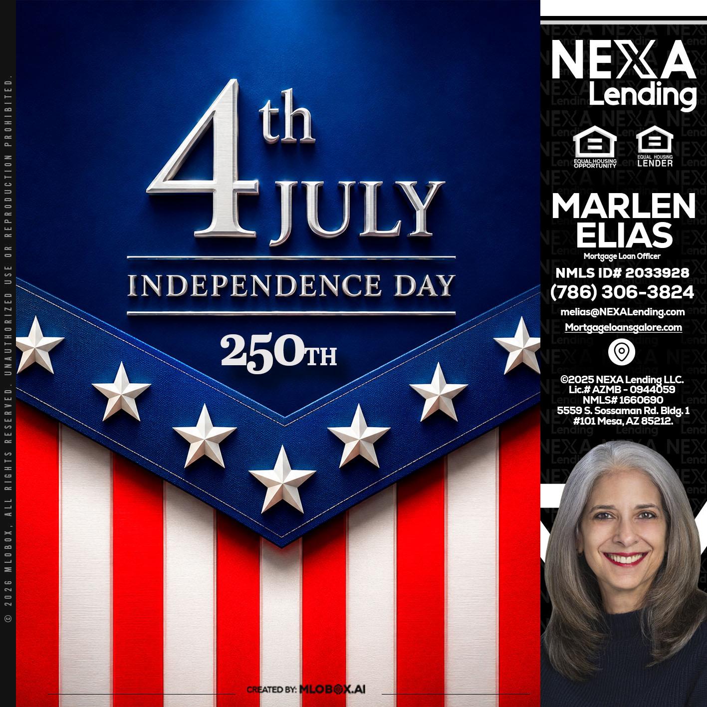 4th of july - Marlen Elias -Mortgage Loan Officer