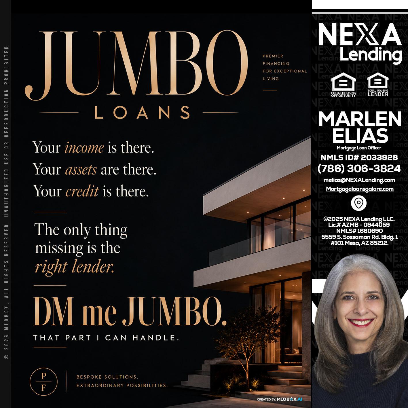 JUMBO LOANS - Marlen Elias -Mortgage Loan Officer