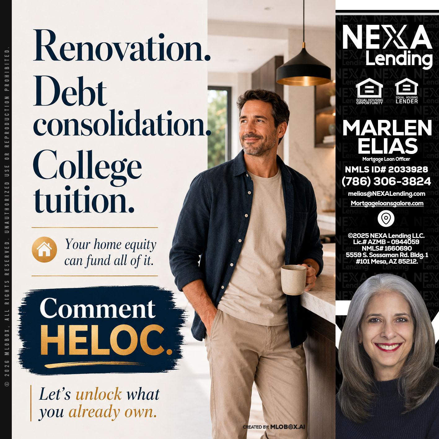 RENOVATION DEBT - Marlen Elias -Mortgage Loan Officer