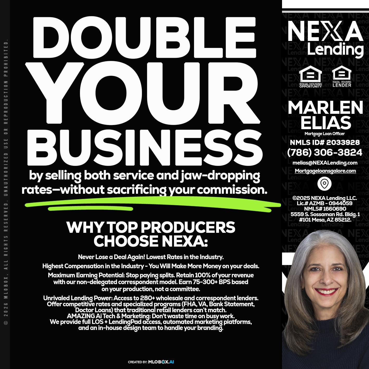 DOUBLE YOUR BUSINESS - Marlen Elias -Mortgage Loan Officer