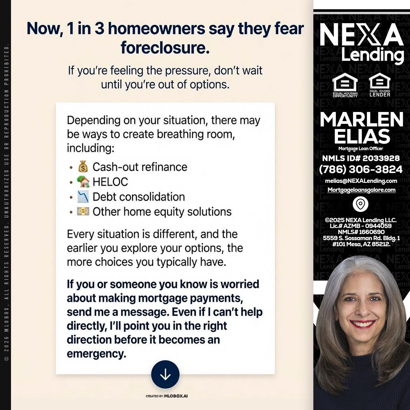 NOW, 1 IN 3 - Marlen Elias -Mortgage Loan Officer