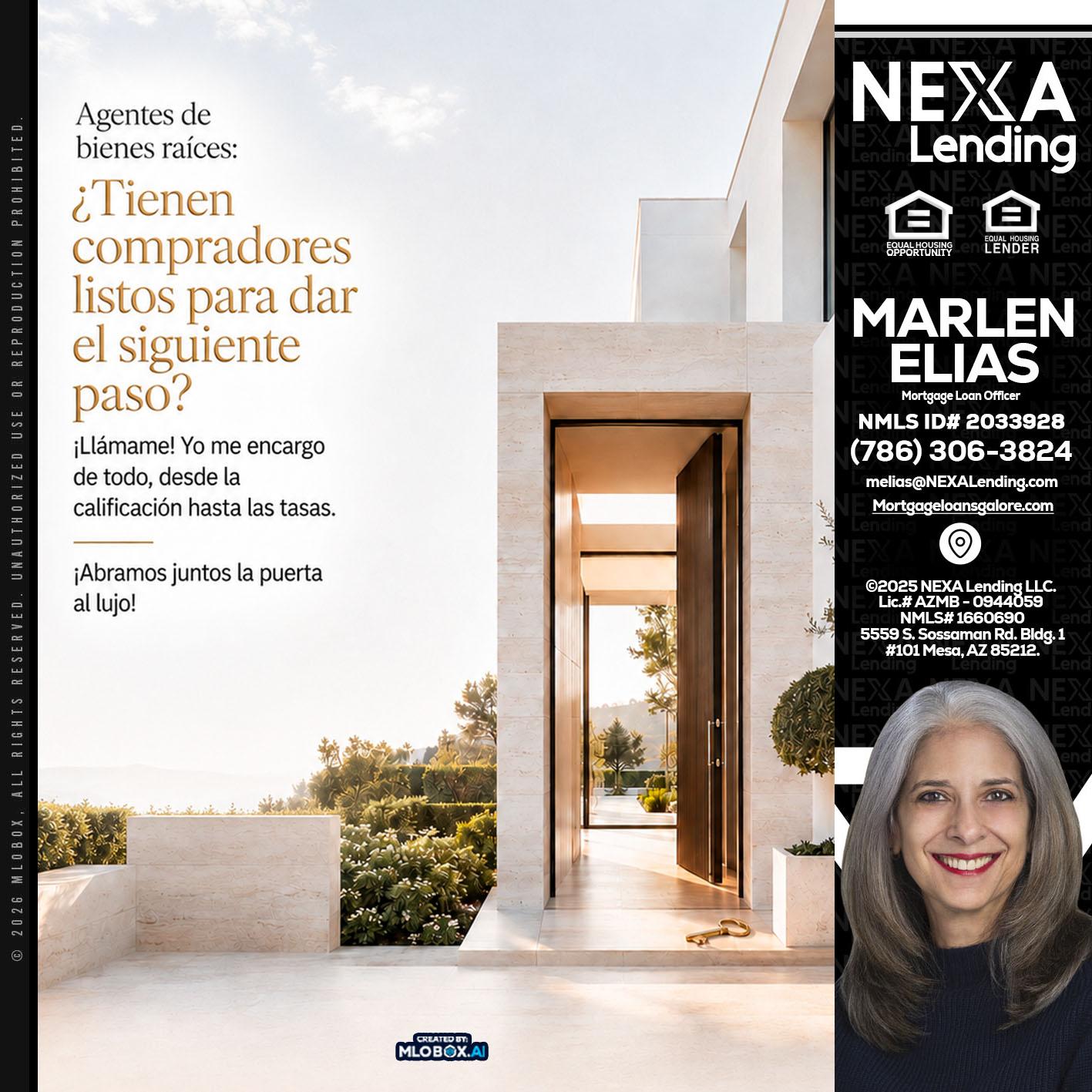 agentes de bienes raíces - Marlen Elias -Mortgage Loan Officer