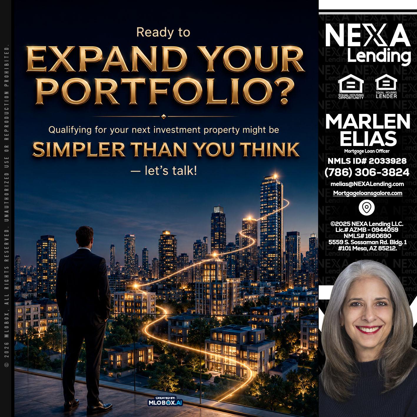 expand you portfolio - Marlen Elias -Mortgage Loan Officer