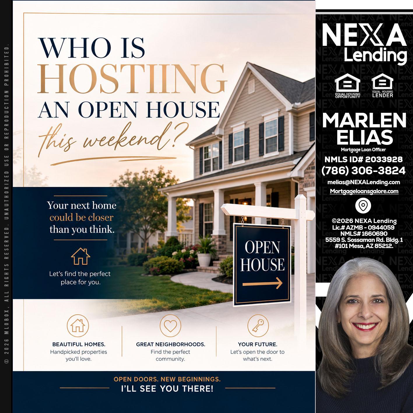 WHOS HOSTING - Marlen Elias -Mortgage Loan Officer