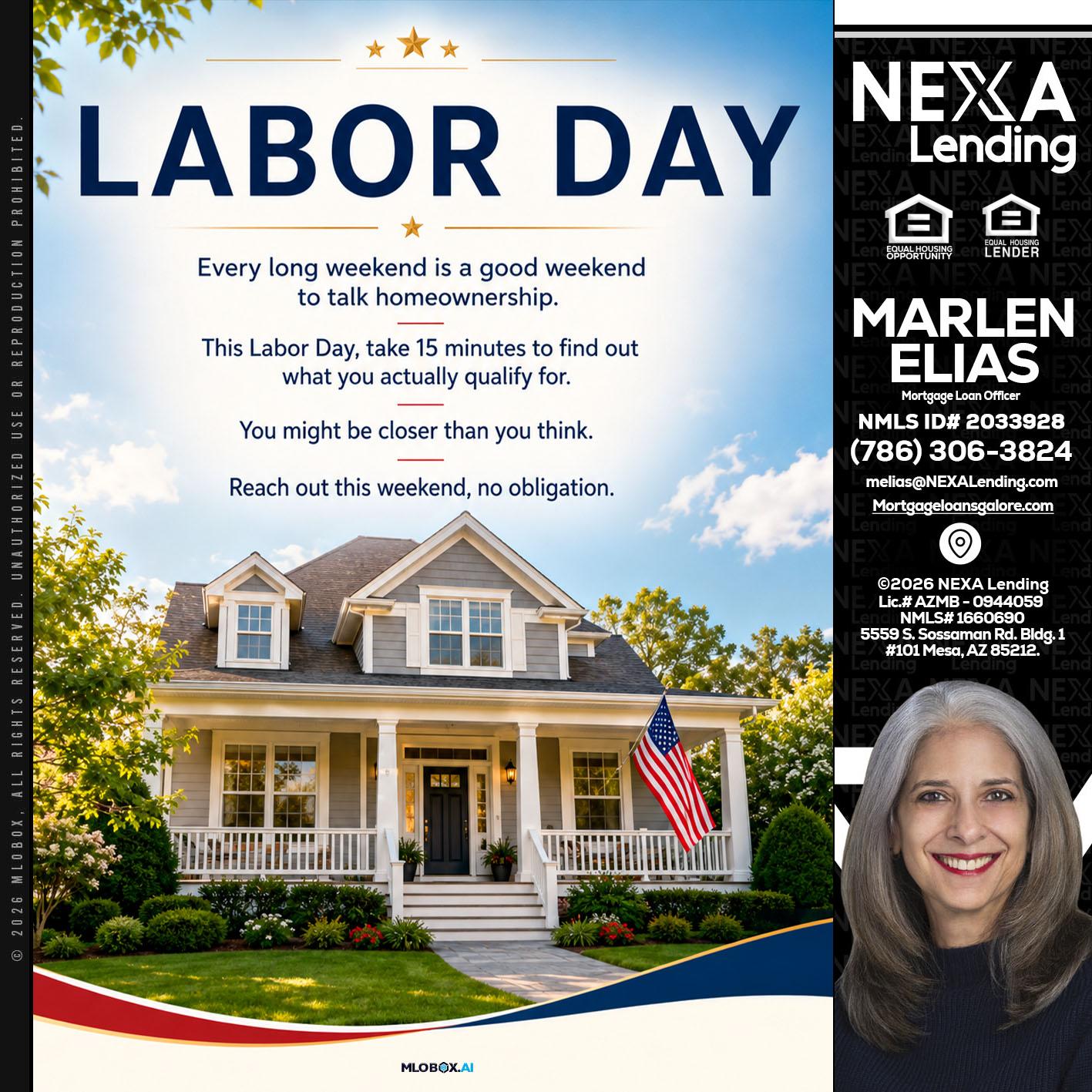 LABOR DAY - Marlen Elias -Mortgage Loan Officer