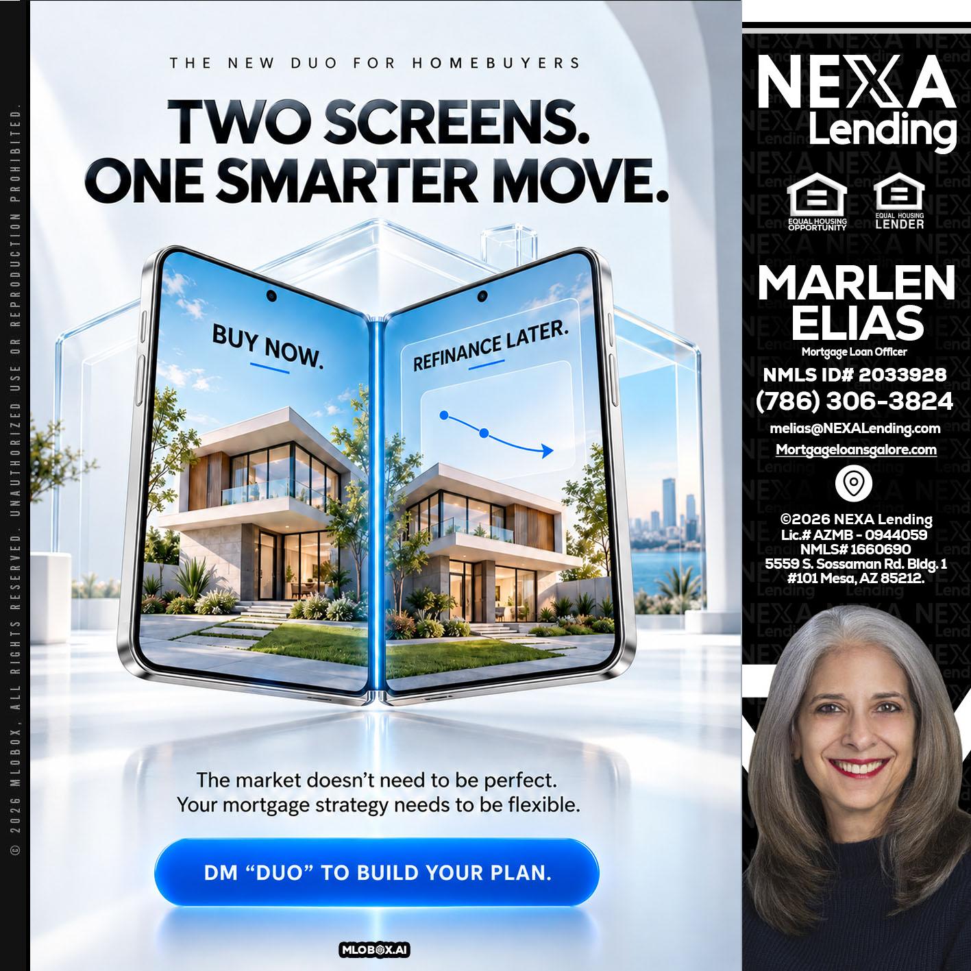 TWO SCREENS - Marlen Elias -Mortgage Loan Officer