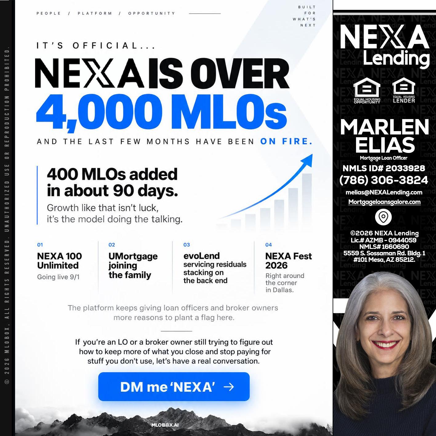NEXA IS OVER 4000 MLOs - Marlen Elias -Mortgage Loan Officer