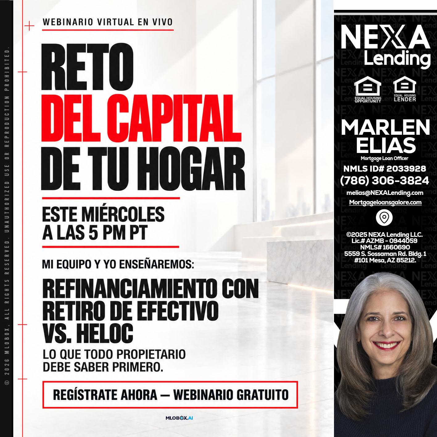 RETO DEL CAPITAL - Marlen Elias -Mortgage Loan Officer
