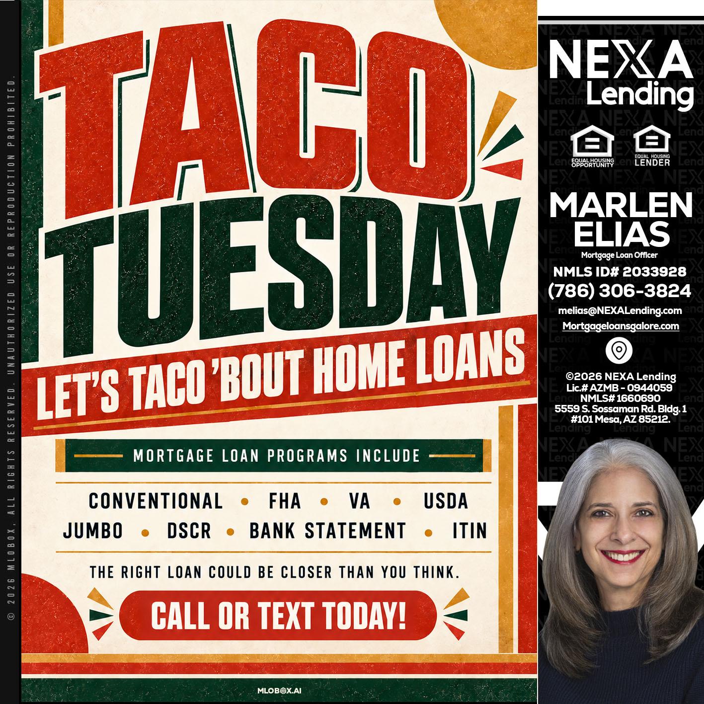 TACO TUESDAY - Marlen Elias -Mortgage Loan Officer