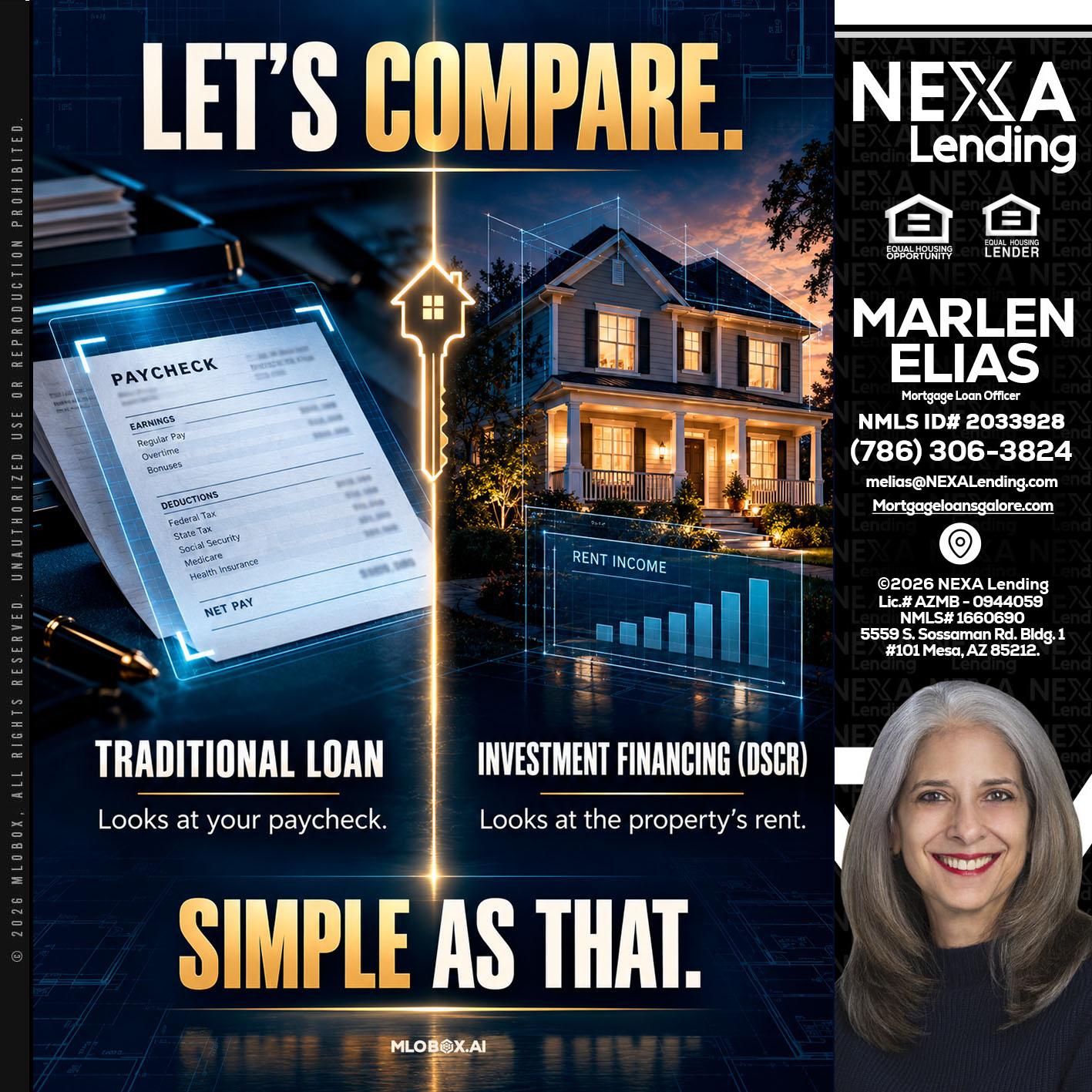 lets compare - Marlen Elias -Mortgage Loan Officer