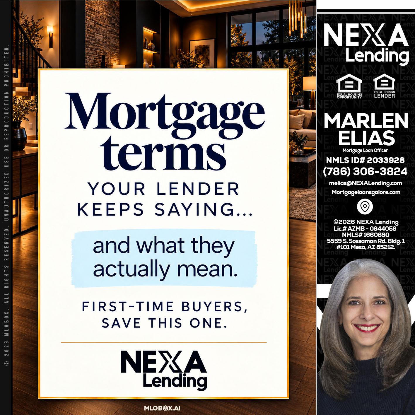 mortgage terms - Marlen Elias -Mortgage Loan Officer