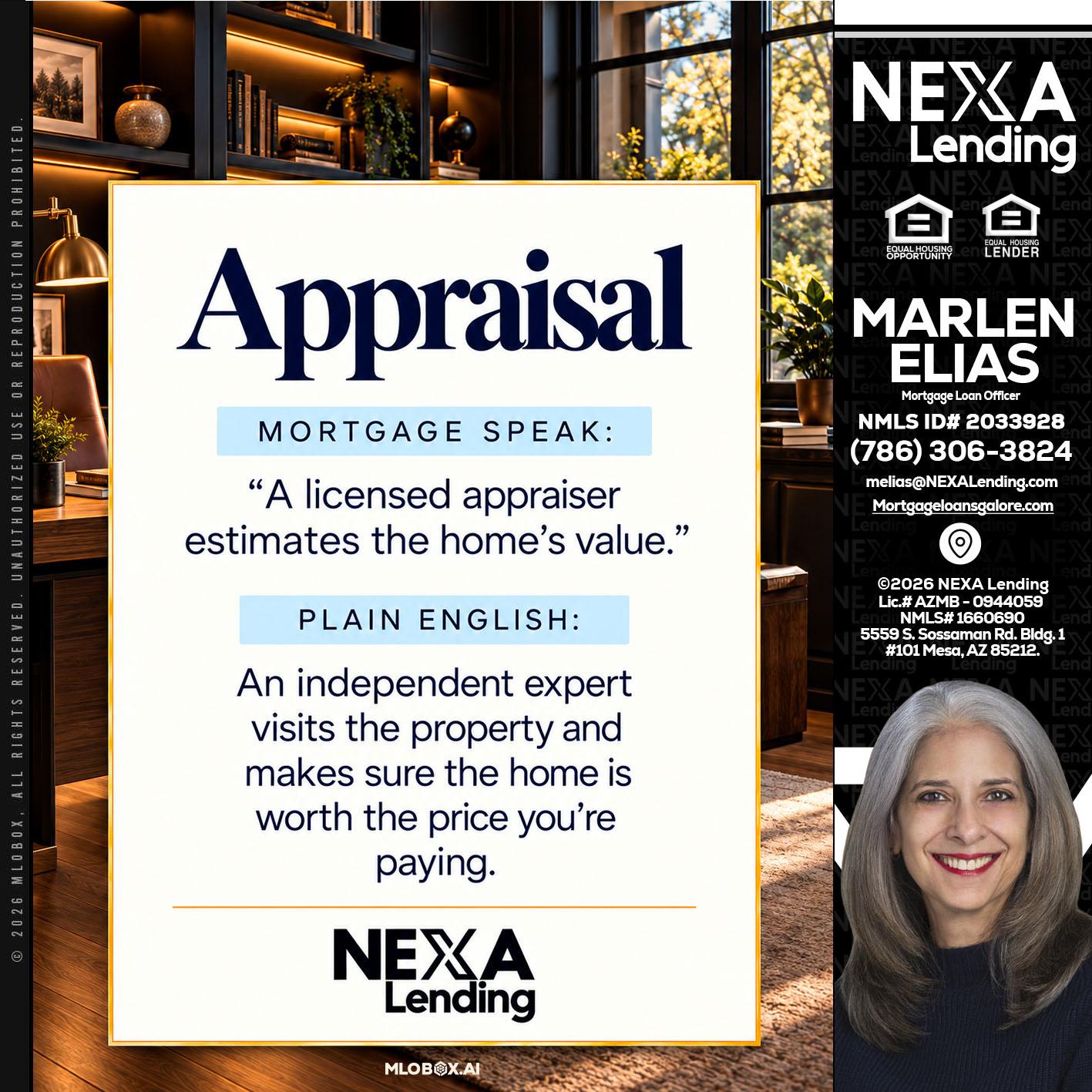 appraisal - Marlen Elias -Mortgage Loan Officer
