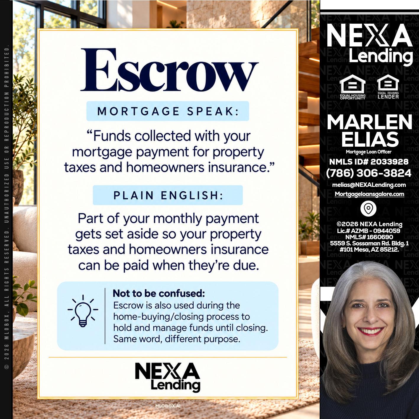 ESCROW - Marlen Elias -Mortgage Loan Officer