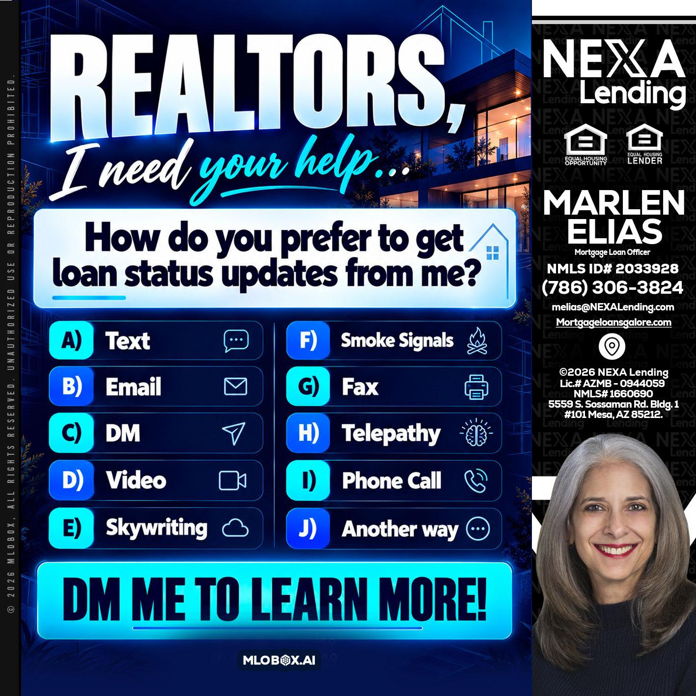 REALTORS - Marlen Elias -Mortgage Loan Officer